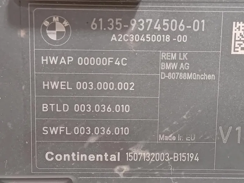 Centralina Comfort 9374506-02 Bmw Serie 1 F20 Berlina 2012