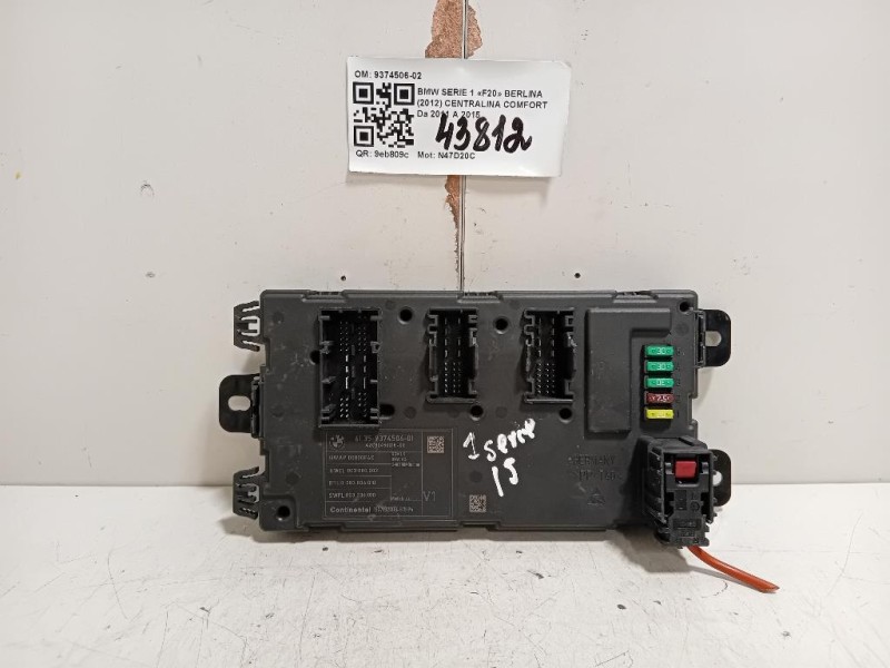 Centralina Comfort 9374506-02 Bmw Serie 1 F20 Berlina 2012