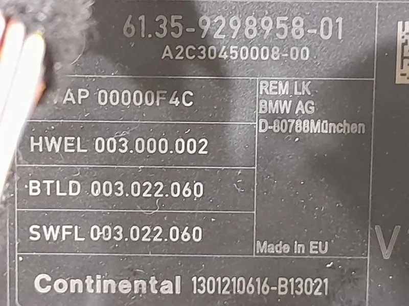 Centralina Comfort 6135-9298958-01 Bmw Serie 1 F20 Berlina 2012