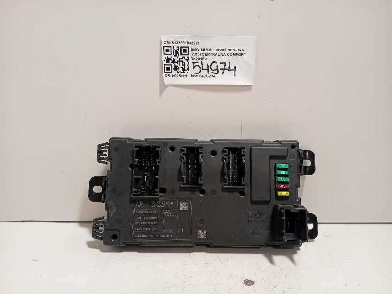Centralina Comfort 6135681933201 Bmw Serie 1 F20 Berlina 2015
