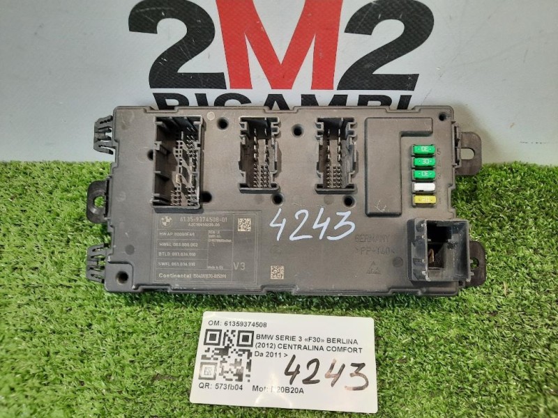 Centralina Comfort 61359374508 Bmw Serie 3 F30 Berlina 2012
