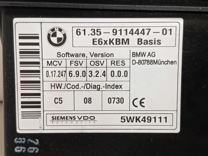 Centralina Comfort 6135911444701 Bmw Serie 5 E60 Berlina 2004