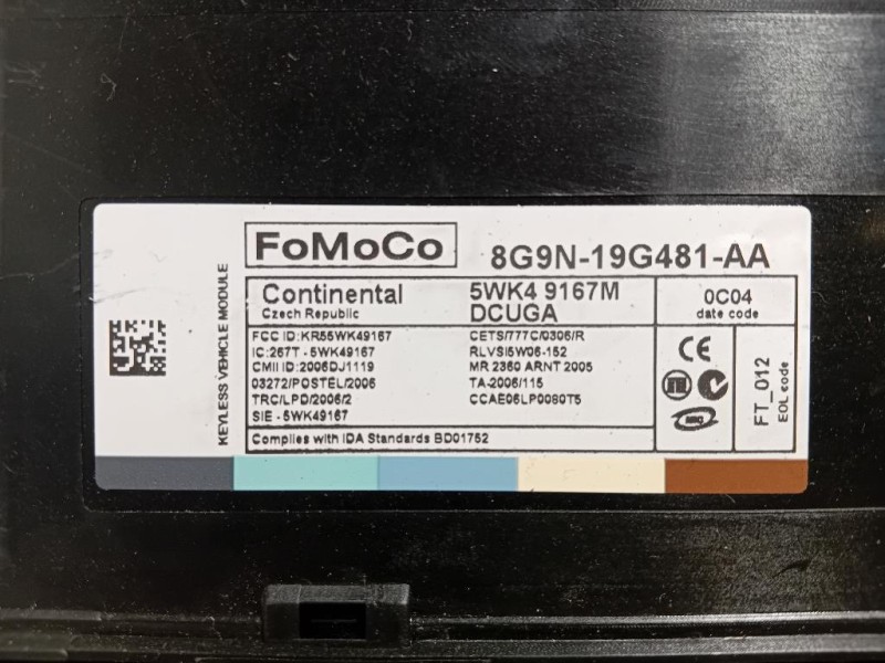 Centralina Comfort 8G9N-19G481-AA Jaguar XF I 2008