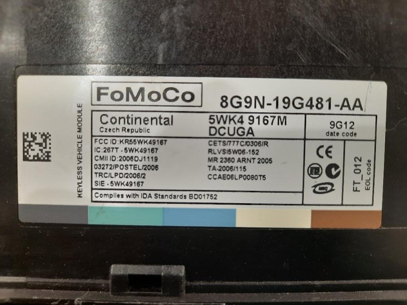 Centralina Comfort 8G9N-19G481-AA Jaguar XF I 2008