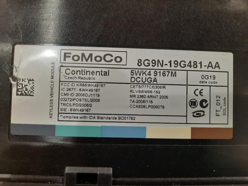 Centralina Comfort 8G9N-19G481-AA Jaguar XF I 2008