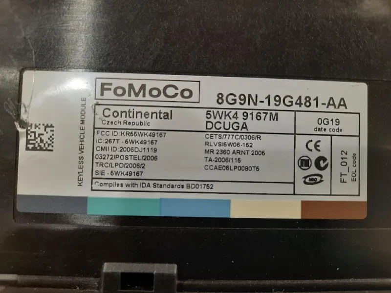 Centralina Comfort 8G9N-19G481-AA Jaguar XF I 2008