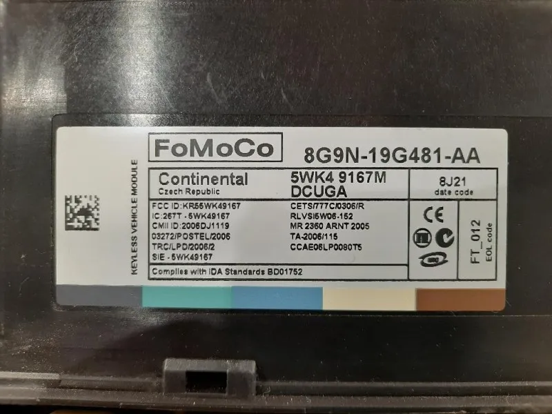 Centralina Comfort 8G9N-19G481-AA Jaguar XF I 2008