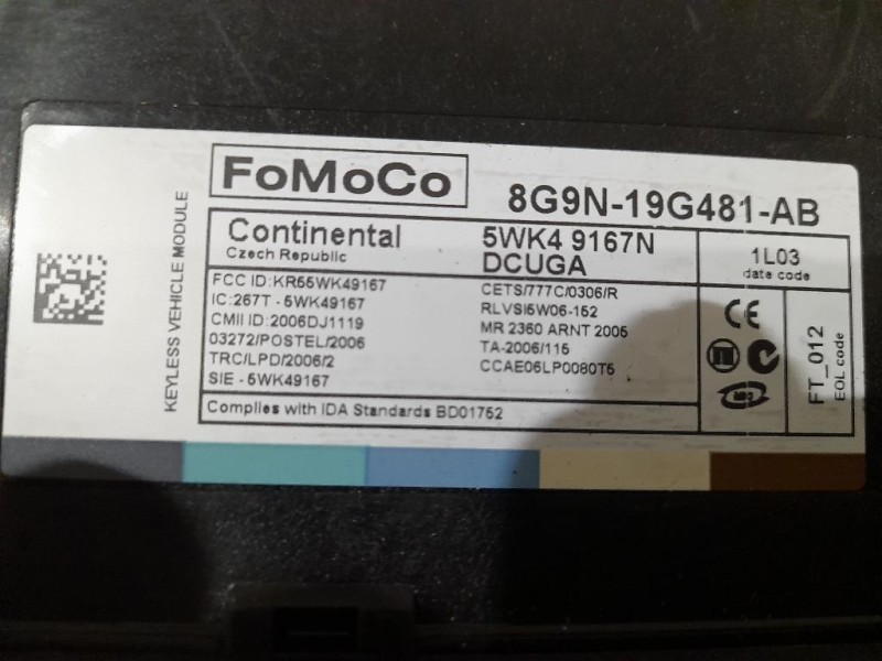 Centralina Comfort 8G9N19G481AB Jaguar XF I 2008