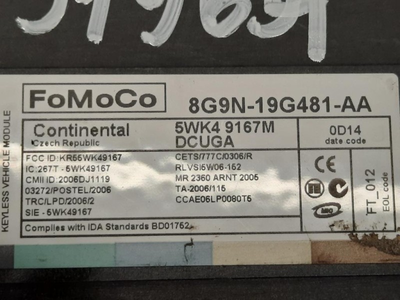 Centralina Comfort 8G9N-19G481-AA Jaguar XF I 2011