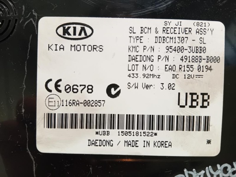 Centralina Comfort 95400-3UBB0 Kia Sportage III 2010