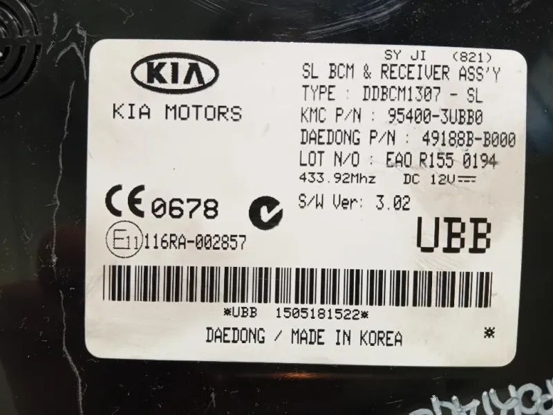 Centralina Comfort 95400-3UBB0 Kia Sportage III 2010