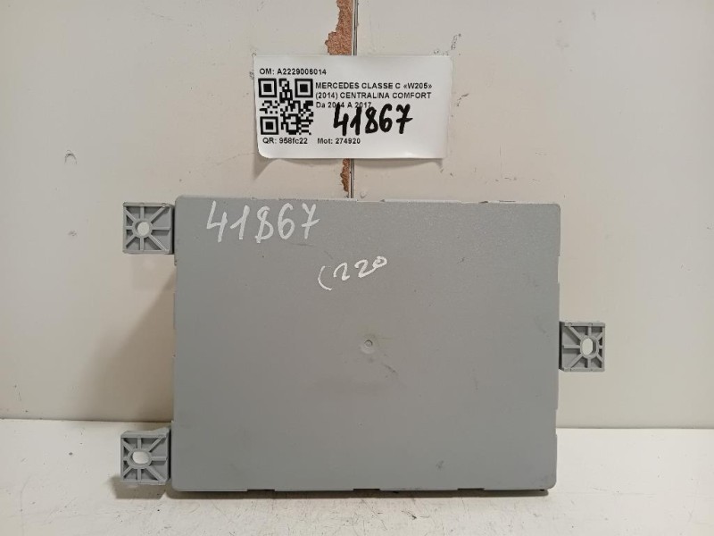 Centralina Comfort A2229006014 Mercedes Classe C W205 2014