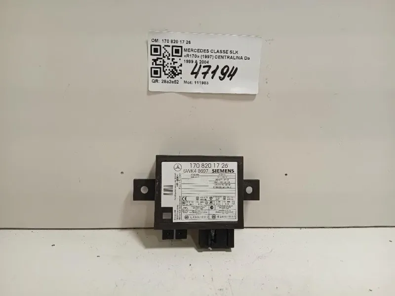Centralina Comfort 170 820 17 26 Mercedes Classe SLK R170 1997