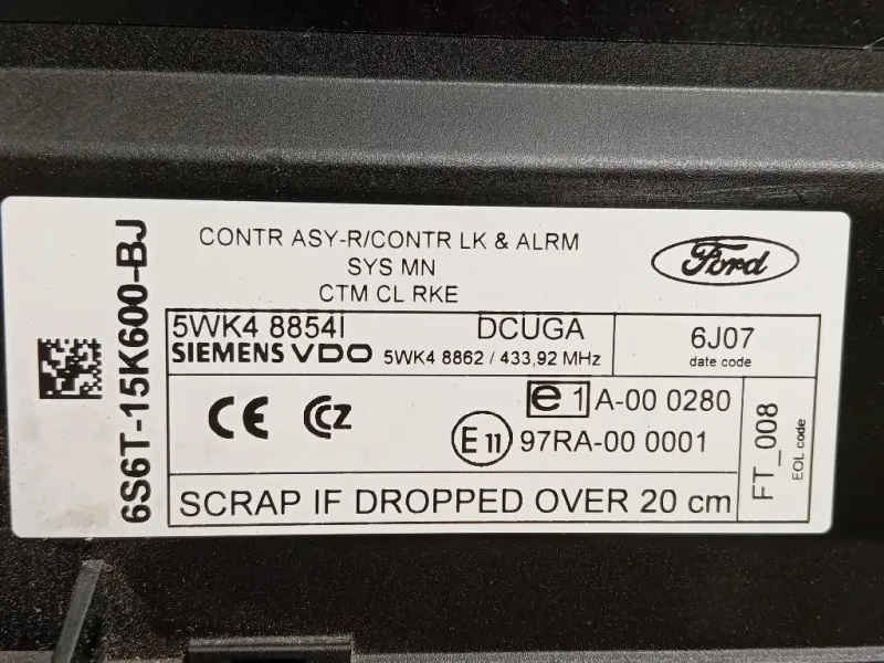 Centralina Controllo Allarme 1678406 Ford Fiesta V 2002