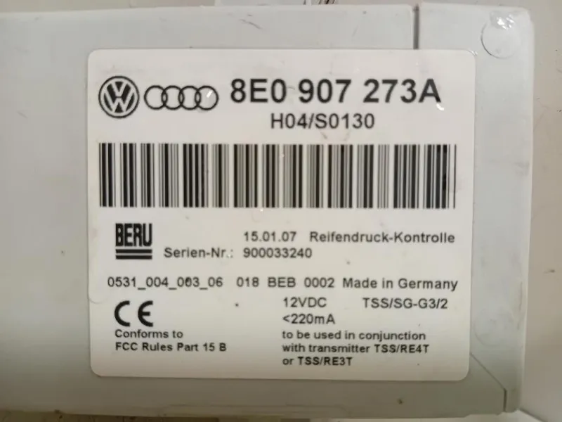 Centralina Controllo Pneumatici 8E0 907 273A Audi A4 8ED Avant 2005