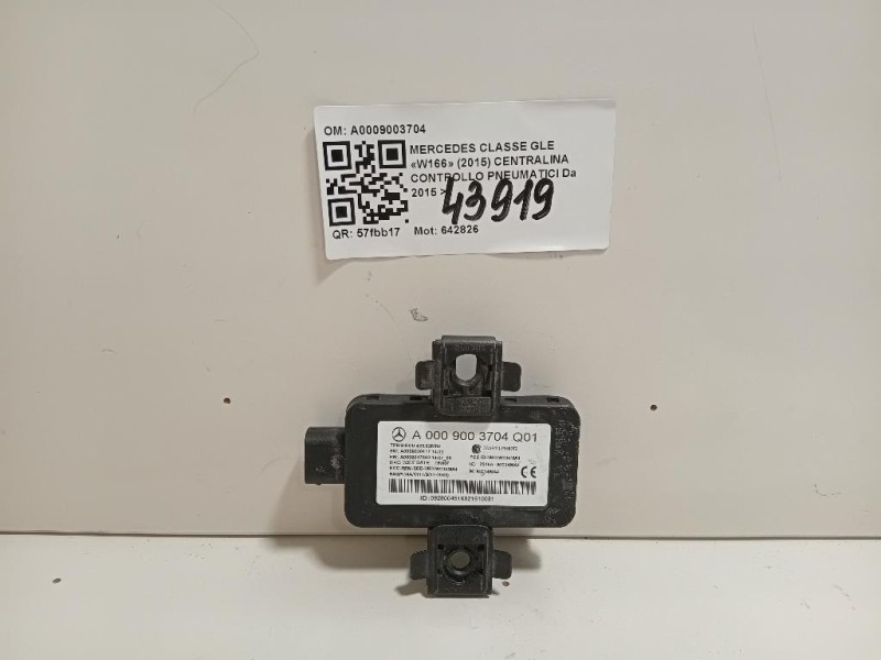 Centralina Controllo Pneumatici A0009003704 Mercedes Classe GLE W166 2015