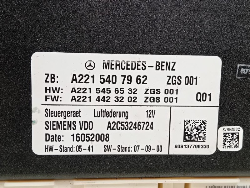 Centralina Controllo Pneumatici A2215407962 Mercedes Classe S W221 2006