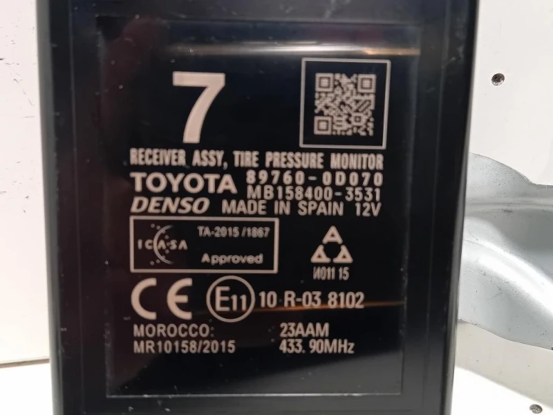 Centralina Controllo Pneumatici 89760-0D078 Toyota Yaris IV 2014