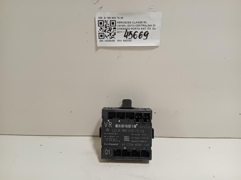 Centralina DI Comando Porta ANT DX A 166 900 76 09 Mercedes Classe ML W166 2012
