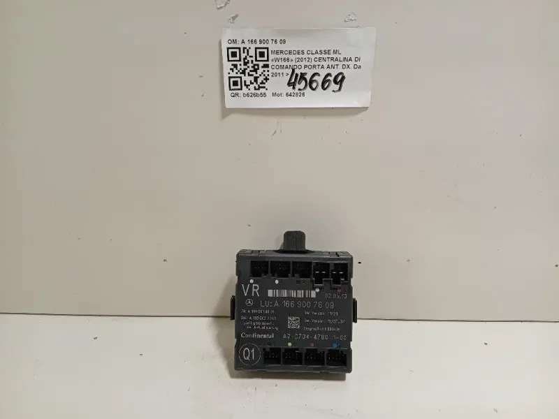 Centralina DI Comando Porta ANT DX A 166 900 76 09 Mercedes Classe ML W166 2012