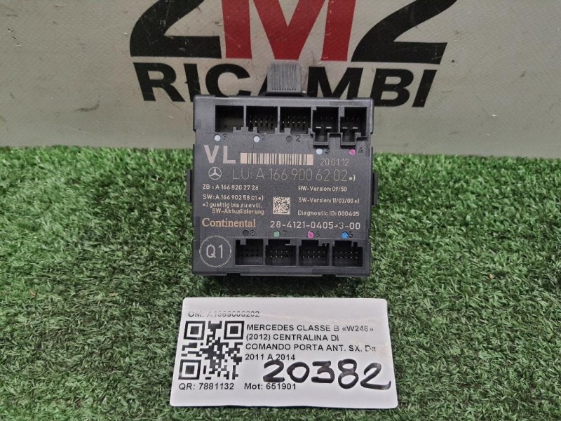 Centralina DI Comando Porta ANT SX A1669006202 Mercedes Classe B W246 2012