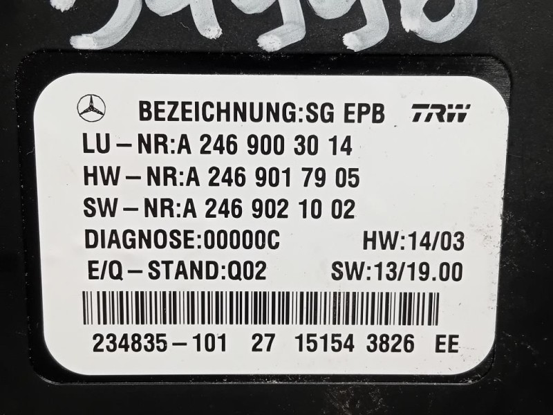 Centralina Freno A MANO A2469003014 Mercedes Classe A W176 2015