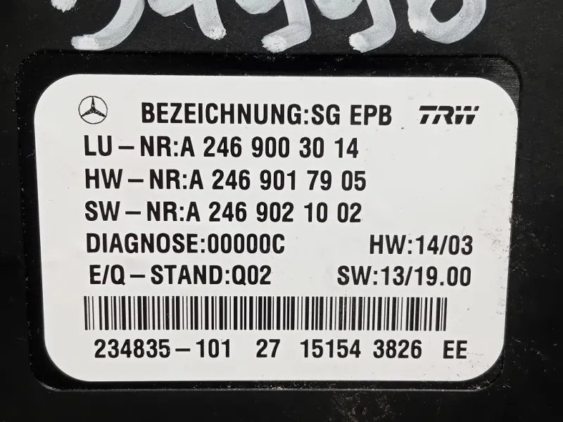 Centralina Freno A MANO A2469003014 Mercedes Classe A W176 2015