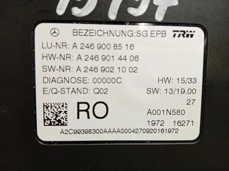 Centralina Freno A MANO A2469008516 Mercedes Classe GLE W166 2015