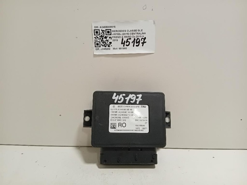 Centralina Freno A MANO A2469008516 Mercedes Classe GLE W166 2015