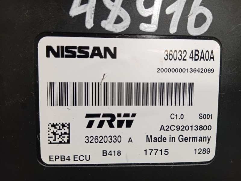 Centralina Freno A MANO 36032 4BA0A Nissan Qashqai II 2014