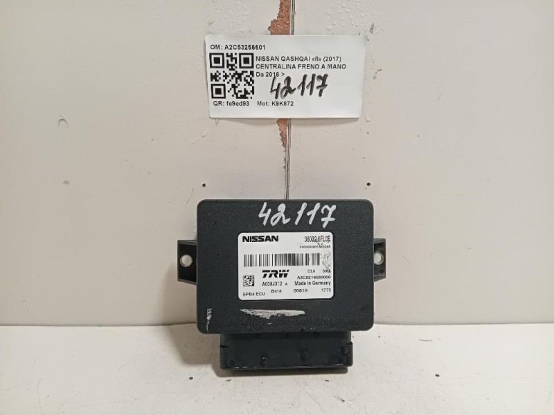 Centralina Freno A MANO A2C53256601 MODULO PARCHEGGIO Nissan Qashqai II 2017