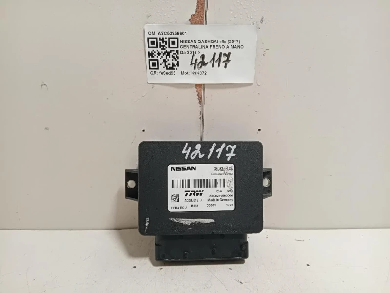 Centralina Freno A MANO A2C53256601 MODULO PARCHEGGIO Nissan Qashqai II 2017