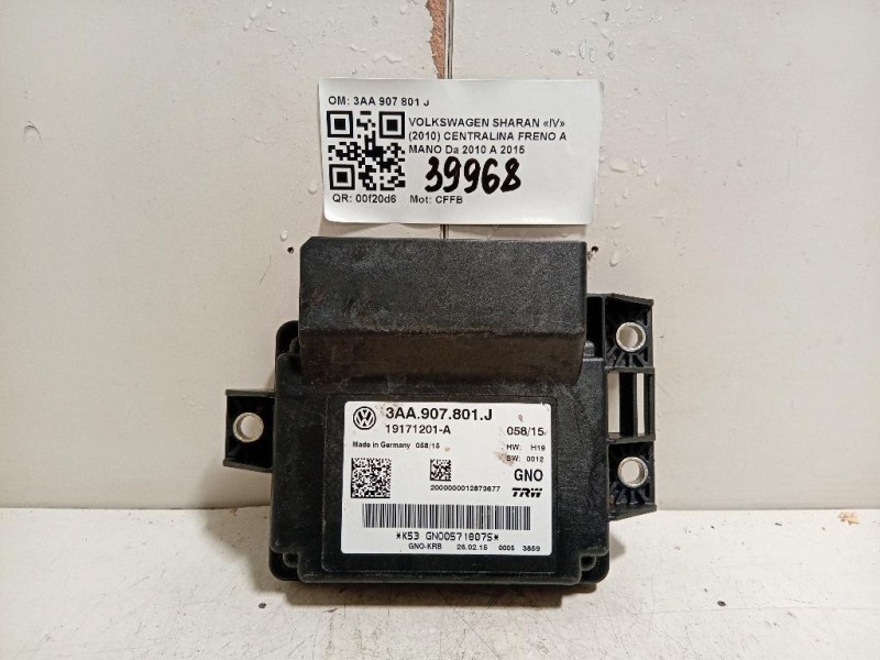 Centralina Freno A MANO 3AA 907 801 J Volkswagen Sharan IV 2010