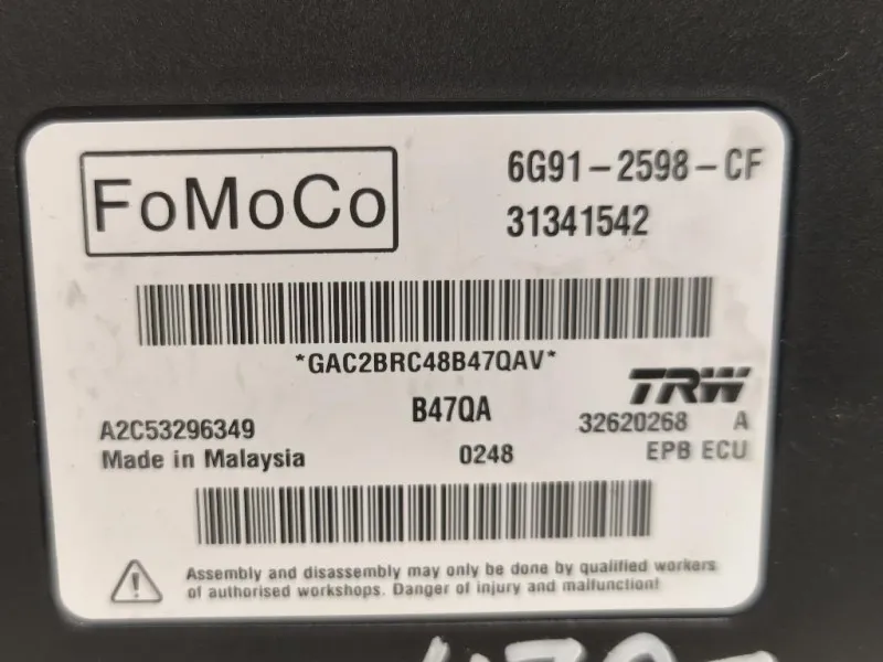 Centralina Freno A MANO 6G91-2598-CF Volvo V70 III 2008