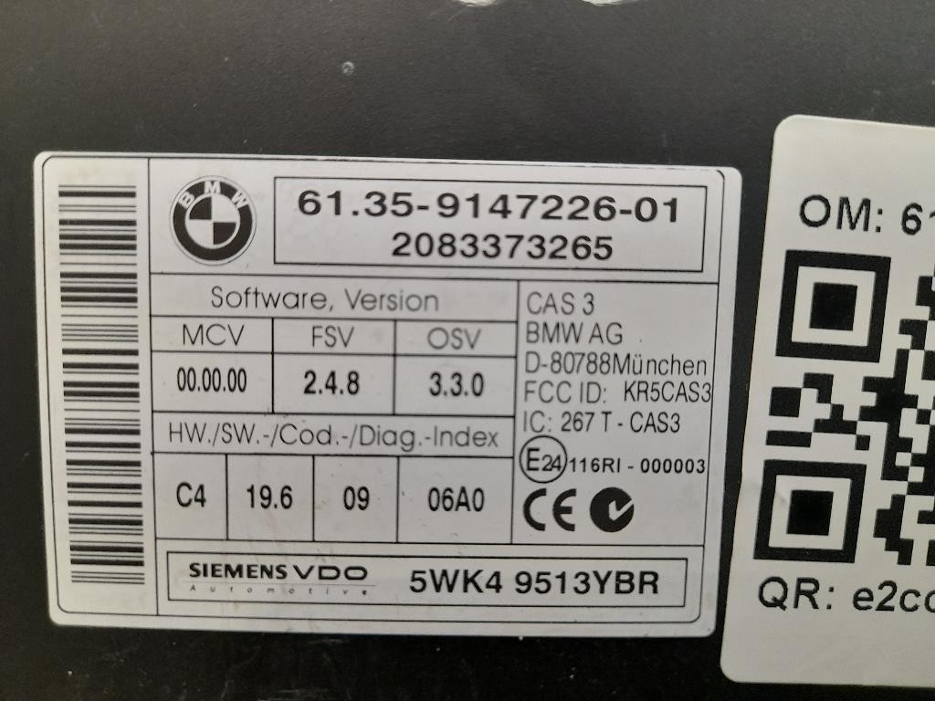 Centralina Immobilizer 61359147226 Bmw Serie 1 E87 Berlina 2005