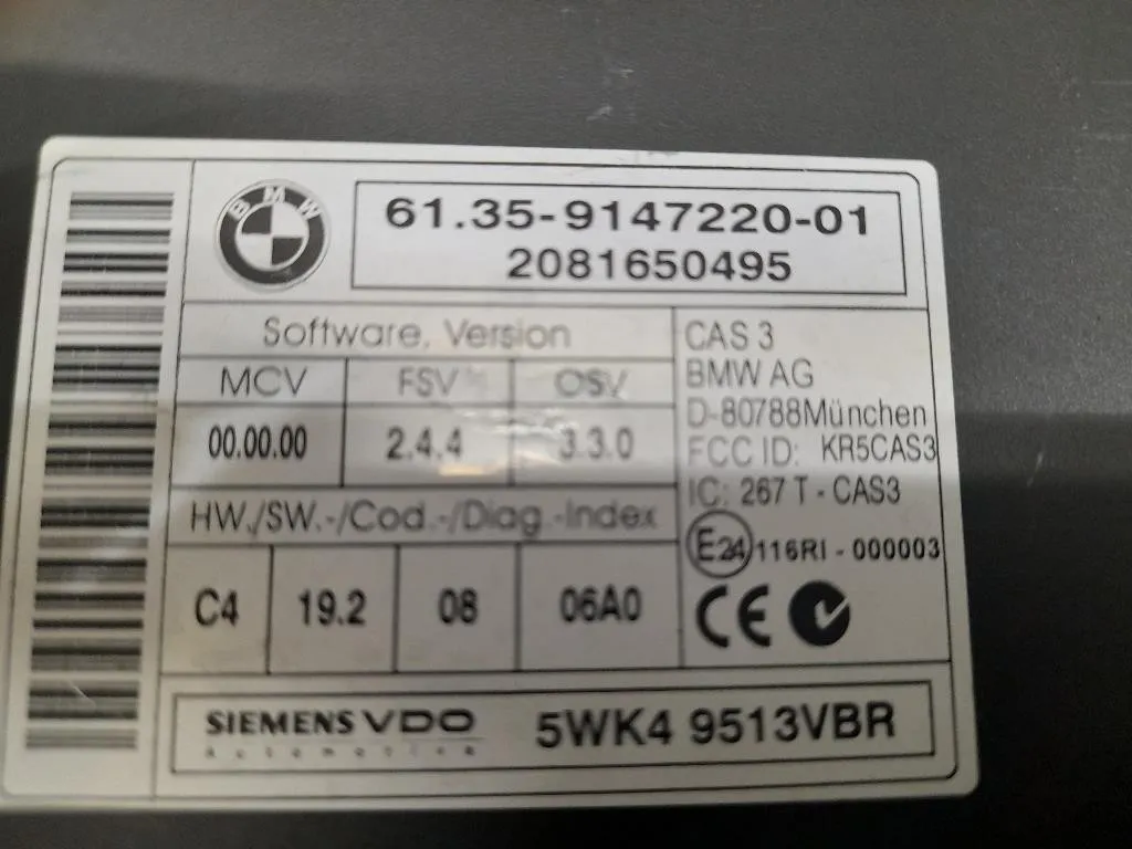 Centralina Immobilizer 61359147220 Bmw Serie 1 E87 Berlina 2005