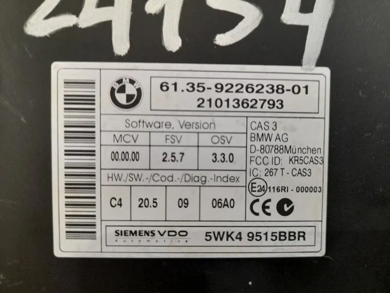 Centralina Immobilizer 61359226238 Bmw Serie 3 E90 Berlina 2005