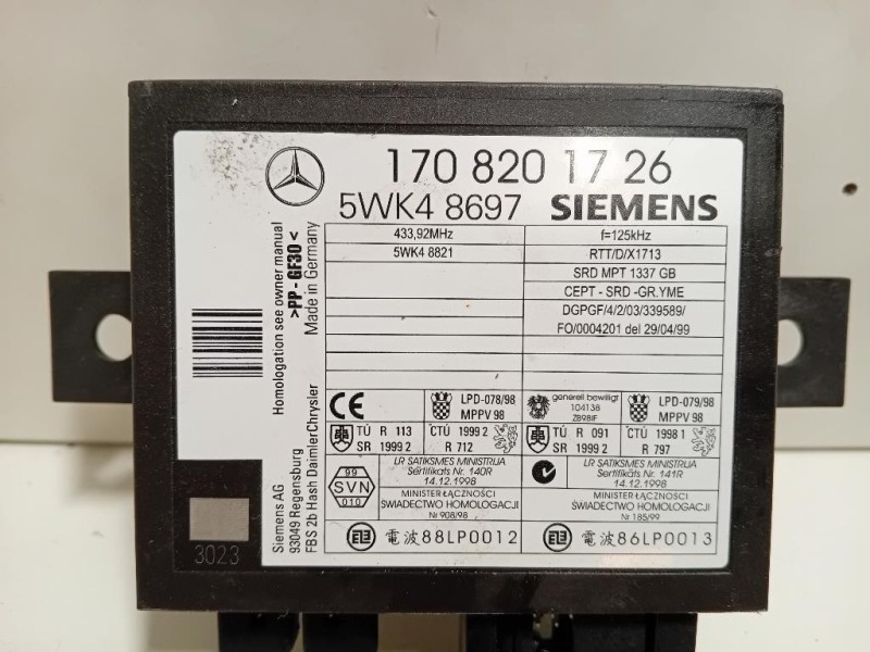 Centralina Immobilizer 1708201726 Mercedes Classe SLK R170 1997