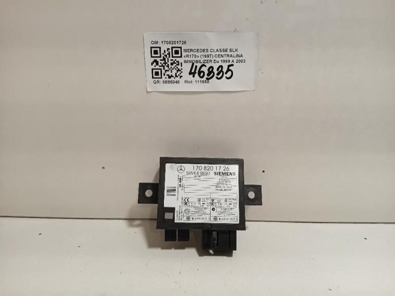 Centralina Immobilizer 1708201726 Mercedes Classe SLK R170 1997