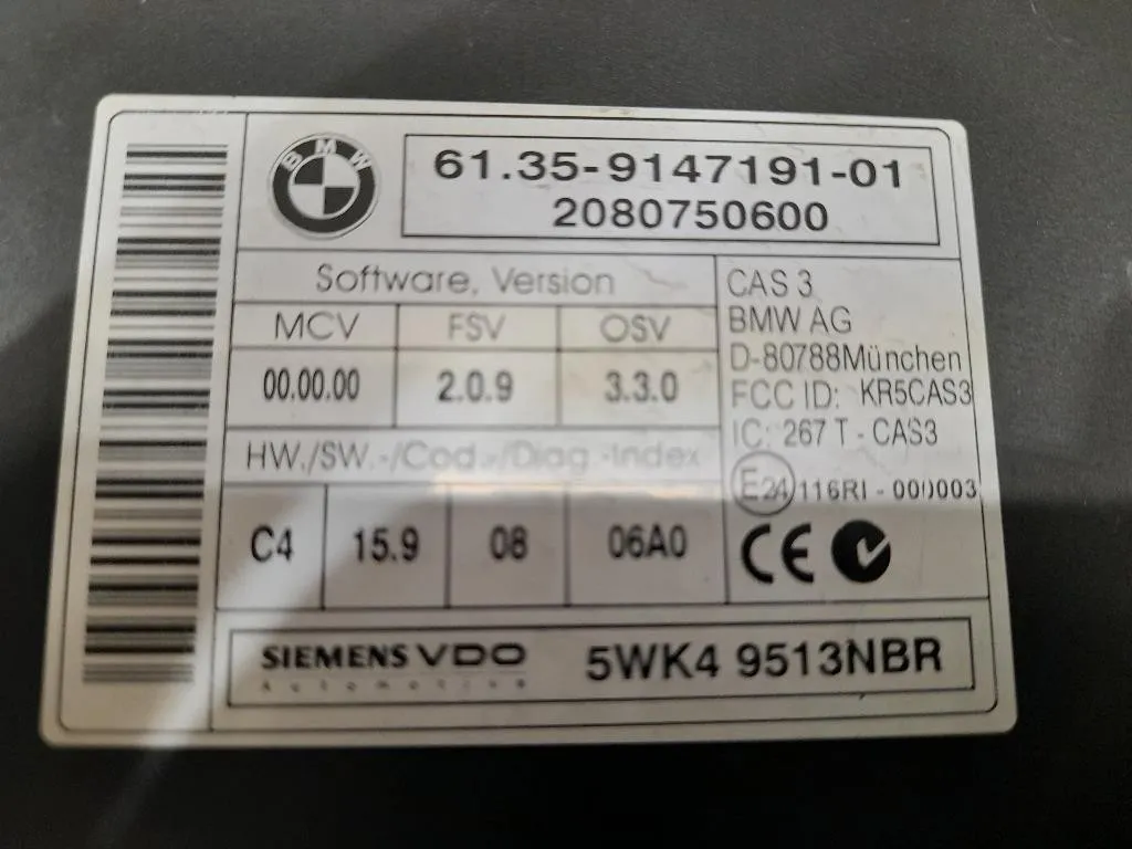 Centralina Immobilizer 61359147191 Mini MINI Clubman R55 2008