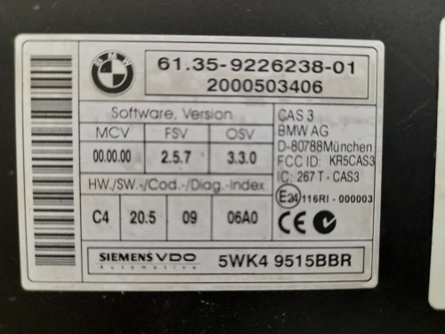 Centralina Immobilizer 61359226238 Mini MINI ONE R56 2007