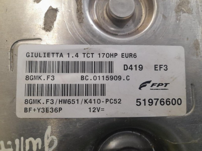 Centralina Iniezione 51976600 Alfa Romeo Giulietta 2010