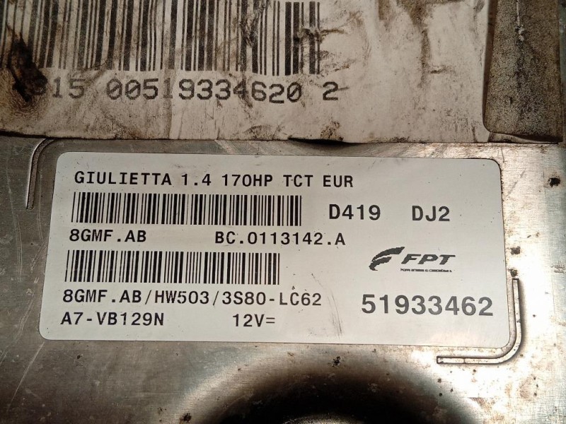 Centralina Iniezione 51933462 Alfa Romeo Giulietta 2013