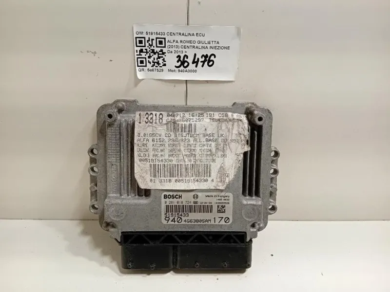 Centralina Iniezione 51915433 CENTRALINA ECU Alfa Romeo Giulietta 2013