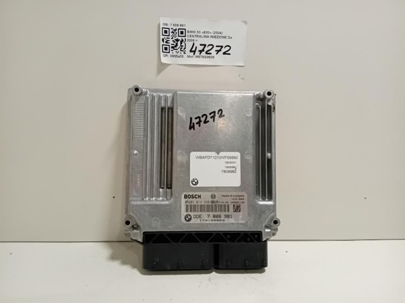 Centralina Iniezione 7806981 0281014438 Bmw X3 E83 2004