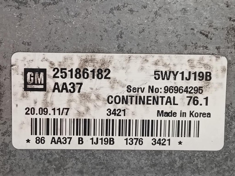 Centralina Iniezione 25186182 96964295 Chevrolet Cruze 2011