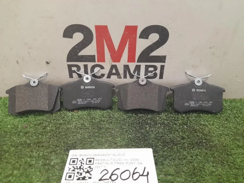 Pastiglie Freni POST BOSCH 0986494387 NUOVO Renault CLIO III 2006