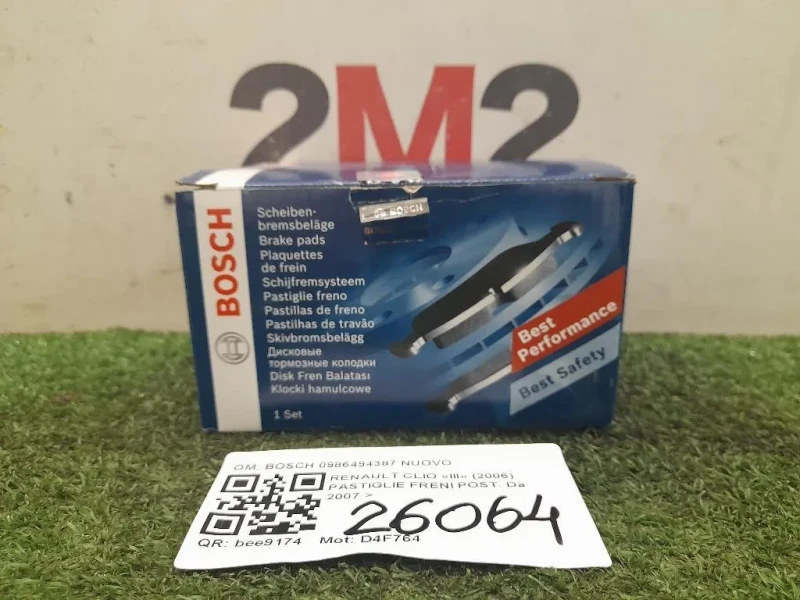 Pastiglie Freni POST BOSCH 0986494387 NUOVO Renault CLIO III 2006