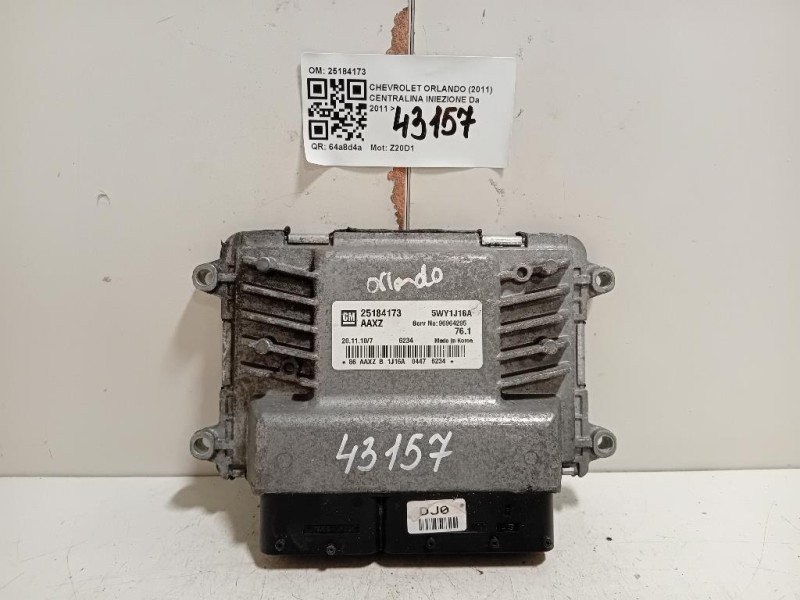 Centralina Iniezione 25184173 Chevrolet Orlando 2011