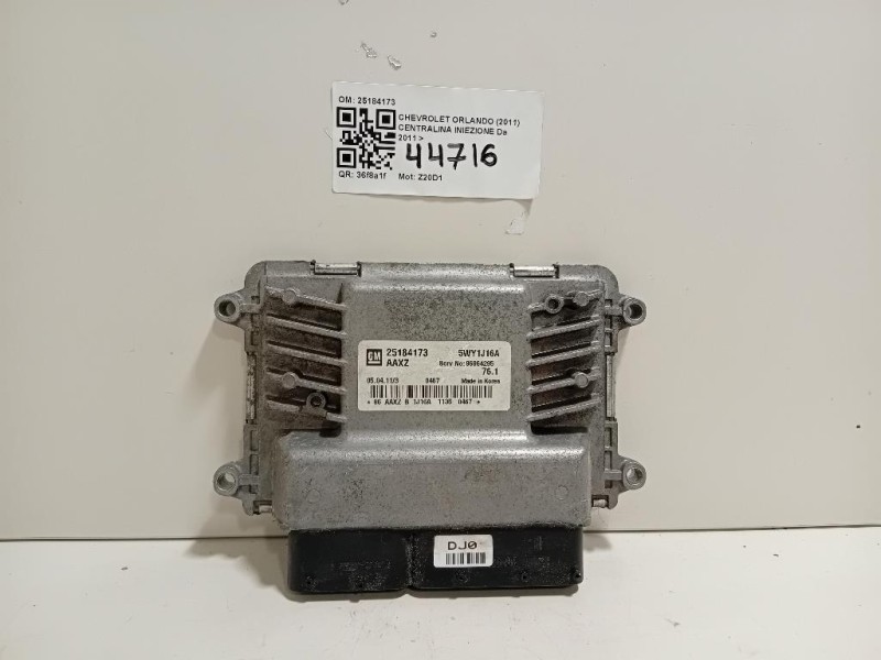 Centralina Iniezione 25184173 Chevrolet Orlando 2011